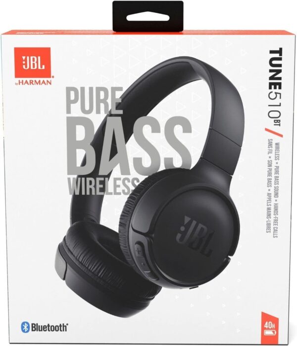 JBL Tune 510BT - Bluetooth headphones with up to 40 hours battery, microphone for call, foldable and comfortable, Android and iOs compatible (Black) - Image 3